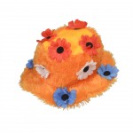 Oranje dameshoed met bloemen